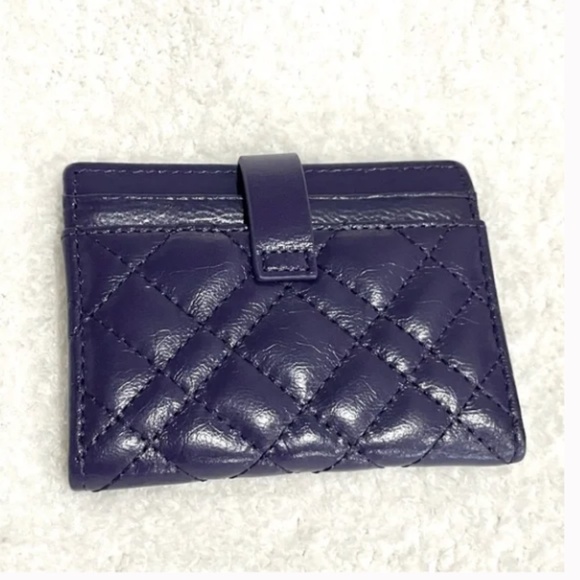 NWT Kurt Geiger Purple Leather Bi-Fold Snap Closure Card Holder - Picture 9 of 9